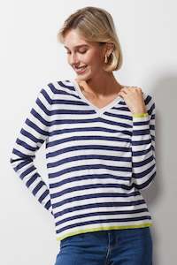 Z P: Z&P ESSENTIAL STRIPE V - WHITE