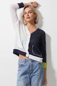 Z&P HOLEY CARDI - SAILOR