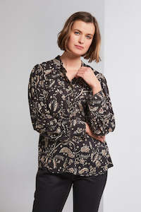 Lania: LANIA ESPRESSO SHIRT - ESPRESSO PRINT
