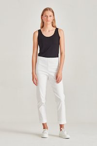 Sills: SILLS  TORPEDO CUFFED HEPBURN PANT - WHITE