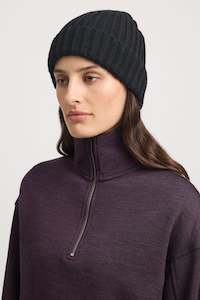 Accessorie: TOORALLIE CHUNKY WOOL BEANIE - BLACK