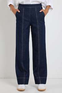 Vogue Denim: BY ROSA IMPERIAL INDIGO FLAT FRONT WIDE LEG JEAN
