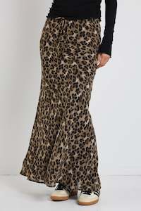 Vogue Skirts: AMONG THE BRAVE RALLY LEOPARD TIE WAIST BIAS MAXI SKIRT