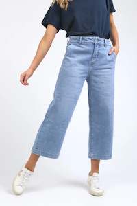 ELM SIDNEY CROPPED WIDE LEG JEAN - LIGHT BLUE WASH
