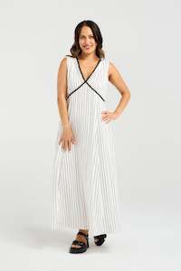 Zafina: ZAFINA ZARIAH DRESS - PINSTRIPE
