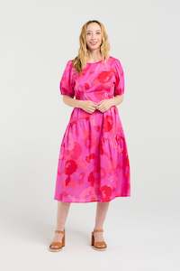 ZAFINA VICTORIA DRESS - FUSCIA BURST
