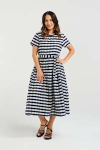 Zafina: ZAFINA SCARLETT DRESS - NAVY CHECK