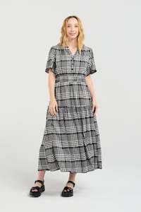 ZAFINA ODETTE DRESS - BLACK CHECK
