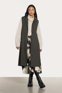 Vogue Coats Jackets: REPERTOIRE ROWENA WAISTCOAT - KHAKI