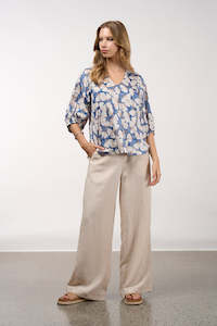 MADLY SWEETLY TAKE FLIGHT TOP - DENIM MULTI