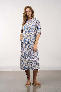 MADLY SWEETLY TAKE FLIGHT DRESS  - DENIM MULTI