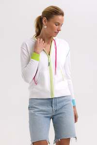 Z P: Z&P HEART EMBROIDERY HOODIE - WHITE