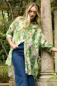 Curate: CURATE SOMETHING BORROWED SHIRT - GREEN FLORAL