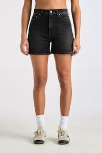 Womens Shorts: LEE HIGH MOM SHORT - BLACK MIST