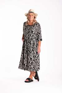 DEEANNE HOBBS TARBANA DRESS - BLACK TIGER