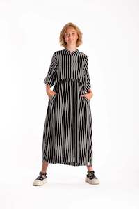 DEEANNE HOBBS BRYLEE DRESS - BLACK STRIPE