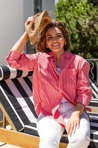 ELM FRANKIE STRIPED SHIRT - CAYNENE STRIPE