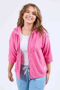 ELM BEACHY ZIP HOODIE - AURORA PINK