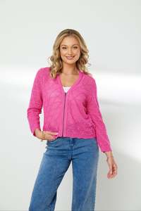 Vogue Cardigans Sweaters: NEWPORT BAYLOR CARDI - PINK