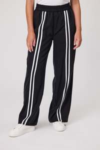 Vogue: DUO MILA STRIPE PANT - BLACK