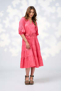 Loobies Story: LOOBIES STORY CALLI MIDI DRESS - WATERMELON