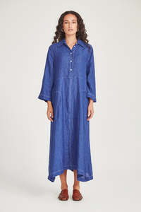 Sills: SILLS SOPHIA LINEN SHIRTDRESS - IRIS