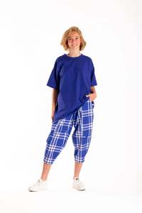 Womens Tees: DEEANNE HOBBS OVERSIZED BOX TEE - INDIGO