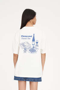 Womens Tees: HUFFER RELAX TEE 220/ PASTERIA - CHALK