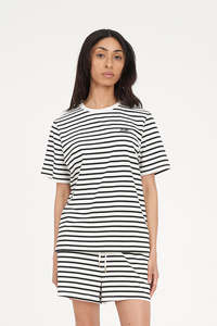 HUFFER OUI OUI CLASSIC TEE BLACK - CHALK