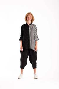 DEEANNE HOBBS SASHA SHIRT - SPOTTED STRIPES