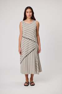 Duo: DUO JUDE BIAS DRESS - NATURAL STRIPES