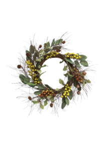 Christmas: FORAGED GREEN BERRY WREATH - SMALL