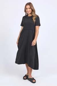 Foxwood 1: FOXWOOD EVA MIDI DRESS - BLACK