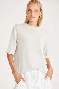 SILLS ECHO KNIT TEE- PUMICE