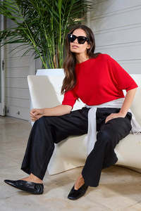 SILLS ECHO KNIT TEE - SCARLETT