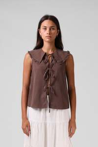 RPM ADDISON BLOUSE - CHOCOLATE