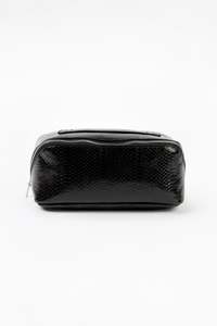 STELLA + GEMMA VOYAGE COSMETIC BAG - BLACK CROC