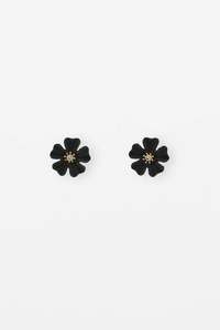 STELLA + GEMMA EARRING - BLACK PETAL