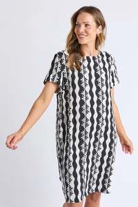 ELM CASA SHIFT DRESS - BLACK/MARSHMALLOW