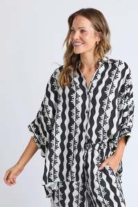 Elm: ELM CASA SHIRT - BLACK/MARSHMALLOW