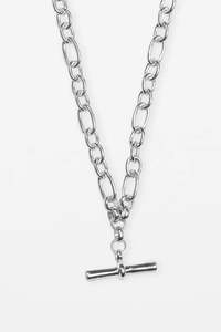 Necklaces: STELLA + GEMMA NECKLACE - SILVER CHUNKY FOB