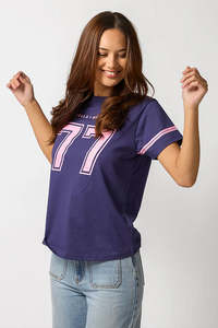 STELLA + GEMMA ACE TEE - VARSITY NUMBERS NAVY