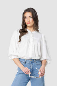 Vogue Tops: SEEKING LOLA CELIA TOP - WHITE LINES