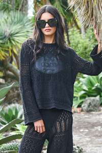 Vogue Tops: COOP BOHO BREEZE SWEATER - BLACK