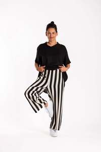 JELLICOE WIDE LEG PANTS - BLACK STRIPE