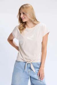STELLA + GEMMA TOP KNOT TOP - CHAI