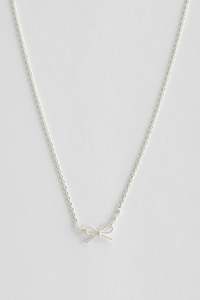 STELLA + GEMMA NECKLACE - SILVER ROPE BOW