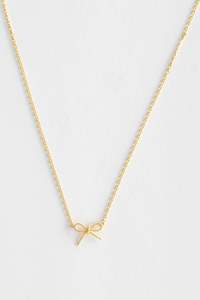 Jewellery: STELLA + GEMMA NECKLACE - GOLD ROPE BOW
