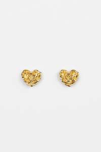 STELLA + GEMMA EARRINGS HEART SHAPED FLOWER - GOLD