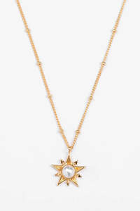 STELLA + GEMMA NECKLACE - GOLD STAR/ARROWS WITH PEARL